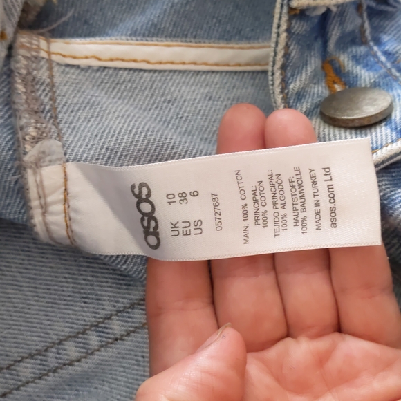 ASOS brand, size US 6, Denim shorts with cutouts - Picture 4 of 4